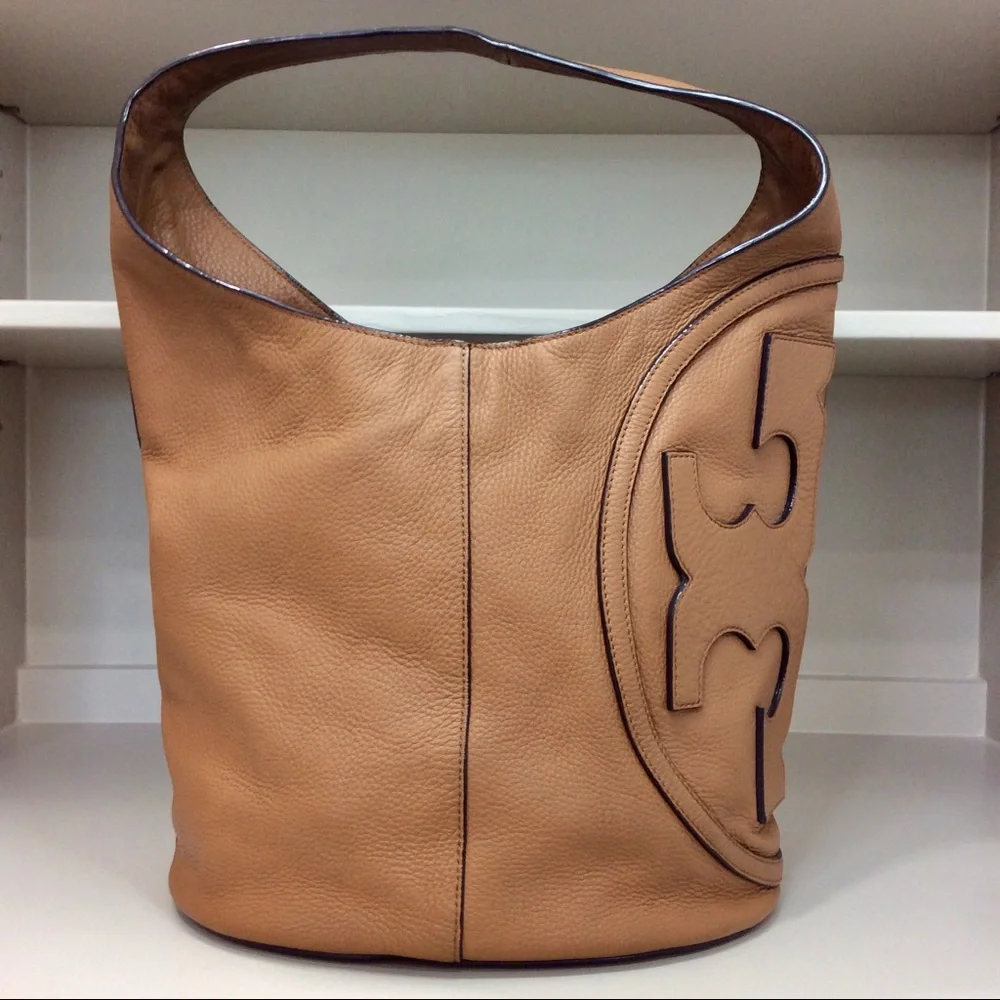 Authentic Rare Tory Burch All T Hobo Shoulder Bag Leather Purse Handbag - Picture 4 of 17